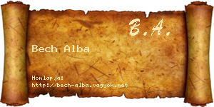 Bech Alba névjegykártya